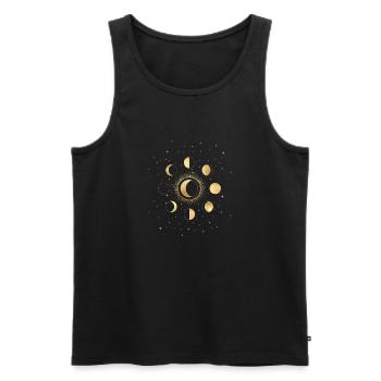 Gold Moon Phases - Men's Premium Organic Tank Top - black - Front - AI Model Male 178 light (178cm)
