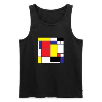 Idée cadeau vintage de symboles mathématiques art moderne - Débardeur bio Premium Homme - noir - Devant - AI Model Male 178 light (178cm)
