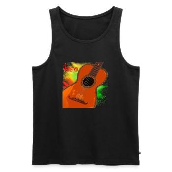 Flamenco Guitar Color Splash - Débardeur bio Premium Homme - noir - Devant - AI Model Male 178 light (178cm)