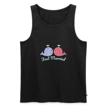 Fisch Zwei Wale haben gerade geheiratet Geschenk - Männer Premium Bio Tank Top - Schwarz - Vorne - AI Model Male 178 light (178cm)