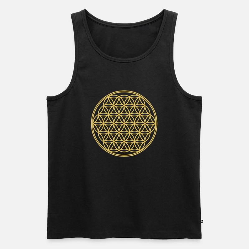 Blume des Lebens - Männer Premium Bio Tank Top - Schwarz