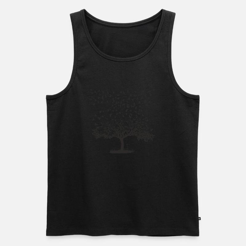 Crows in a tree - Männer Premium Bio Tank Top - Schwarz
