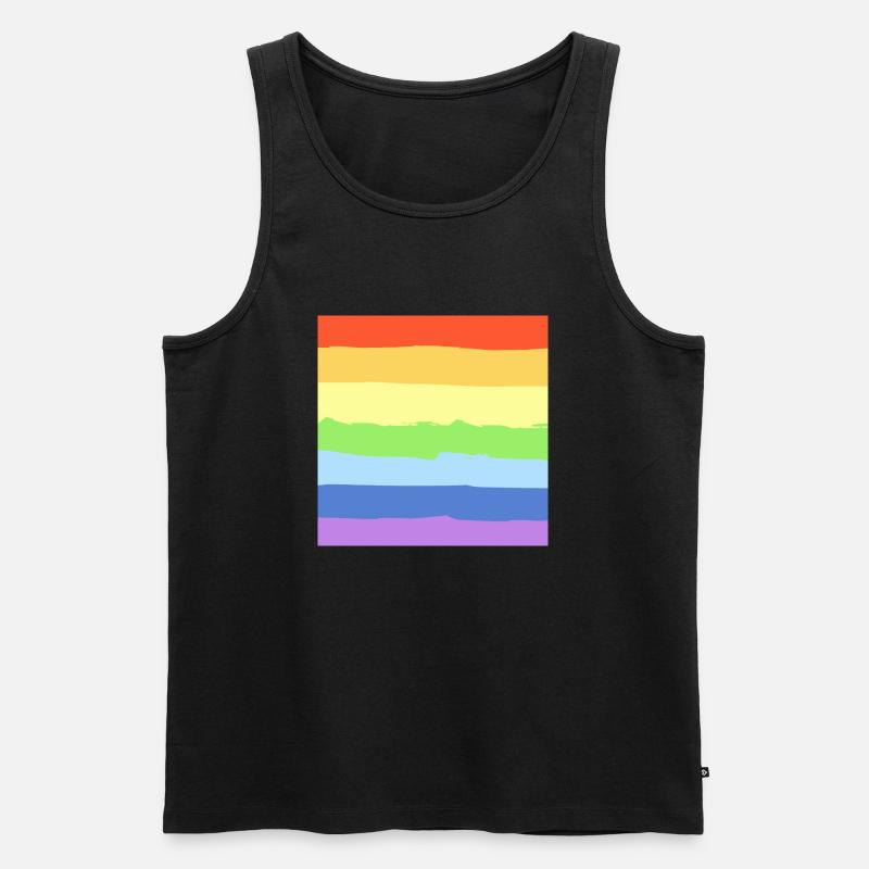 Regenbogen Pride - Männer Premium Bio Tank Top - Schwarz