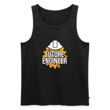 Idée cadeau pour les enfants Future Engineer - Débardeur bio Premium Homme - noir - Devant - Michal (187cm)