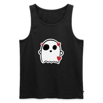 Cute lovely ghost - Men's Premium Organic Tank Top - black - Front - AI Model Male 178 light (178cm)