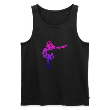 Gymnastik Mädchen Turnerin Yoga Pose Geschenk - Männer Premium Bio Tank Top - Schwarz - Vorne - Michal (187cm)