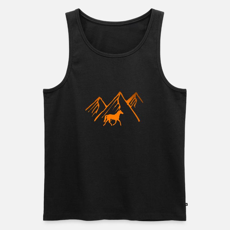 Pferd - Männer Premium Bio Tank Top - Schwarz
