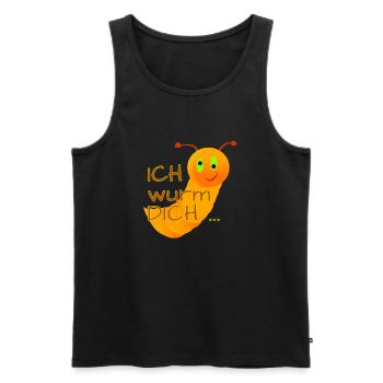 Ich wurm DICH - Männer Premium Bio Tank Top - Schwarz - Vorne - Michal (187cm)