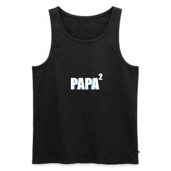 papa 2 :Le design pour les papas de 2 enfants 3D - Débardeur bio Premium Homme - noir - Devant - Michal (187cm)