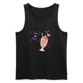 Love is Love - Männer Premium Bio Tank Top - Schwarz - Vorne - AI Model Male 178 light (178cm)