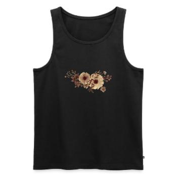 Gold Flowers - Men's Premium Organic Tank Top - black - Front - Michal (187cm)
