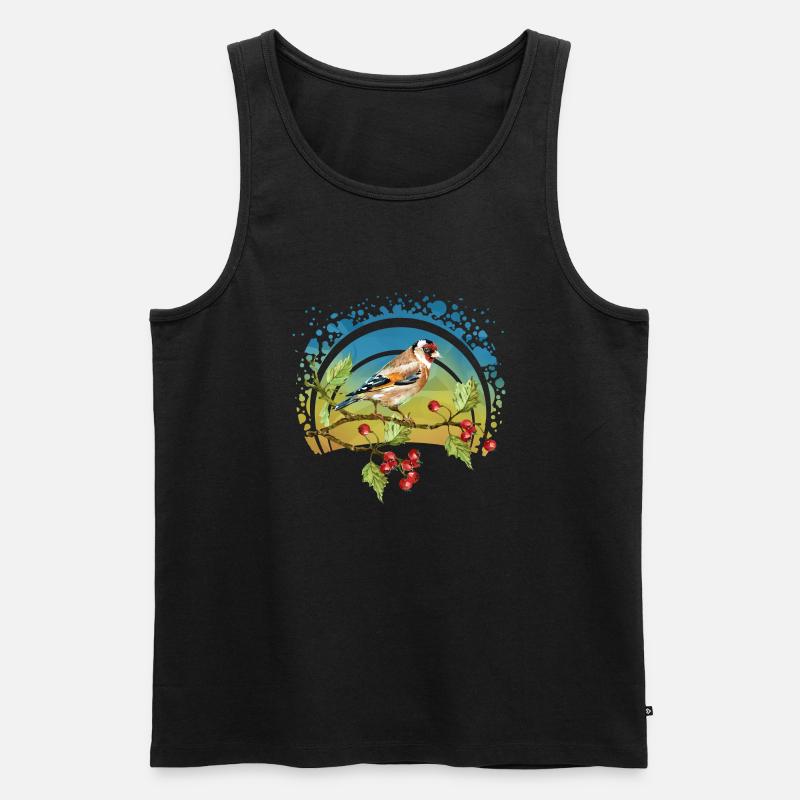 Bunter Vogel - Männer Premium Bio Tank Top - Schwarz