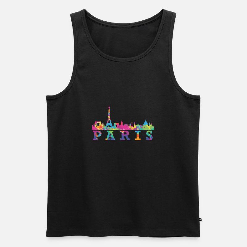 Paris Skyline Impression Souvenir Geschenkidee - Männer Premium Bio Tank Top - Schwarz