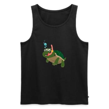 Schildkröte Schnorcheln Schwimmen Geschenkidee - Männer Premium Bio Tank Top - Schwarz - Vorne - Michal (187cm)