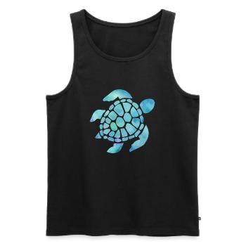 Sea Turtle Watercolor Blue - Men's Premium Organic Tank Top - black - Front - AI Model Male 178 light (178cm)