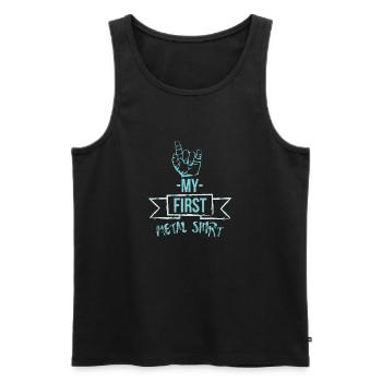 Heavy Metal My First Metal Shirt Baby Gift Idea - Men's Premium Organic Tank Top - black - Front - Michal (187cm)