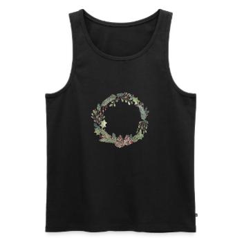 Christmas wreath - Men's Premium Organic Tank Top - black - Front - AI Model Male 178 light (178cm)
