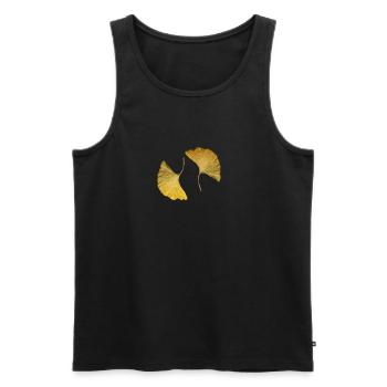 goldene Ginkgo Blätter - Männer Premium Bio Tank Top - Schwarz - Vorne - AI Model Male 178 light (178cm)