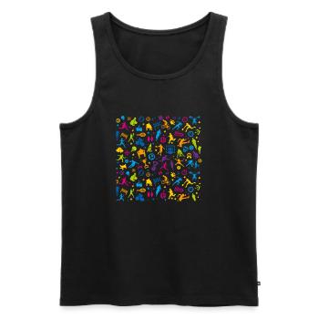 Multisport - Männer Premium Bio Tank Top - Schwarz - Vorne - AI Model Male 178 light (178cm)