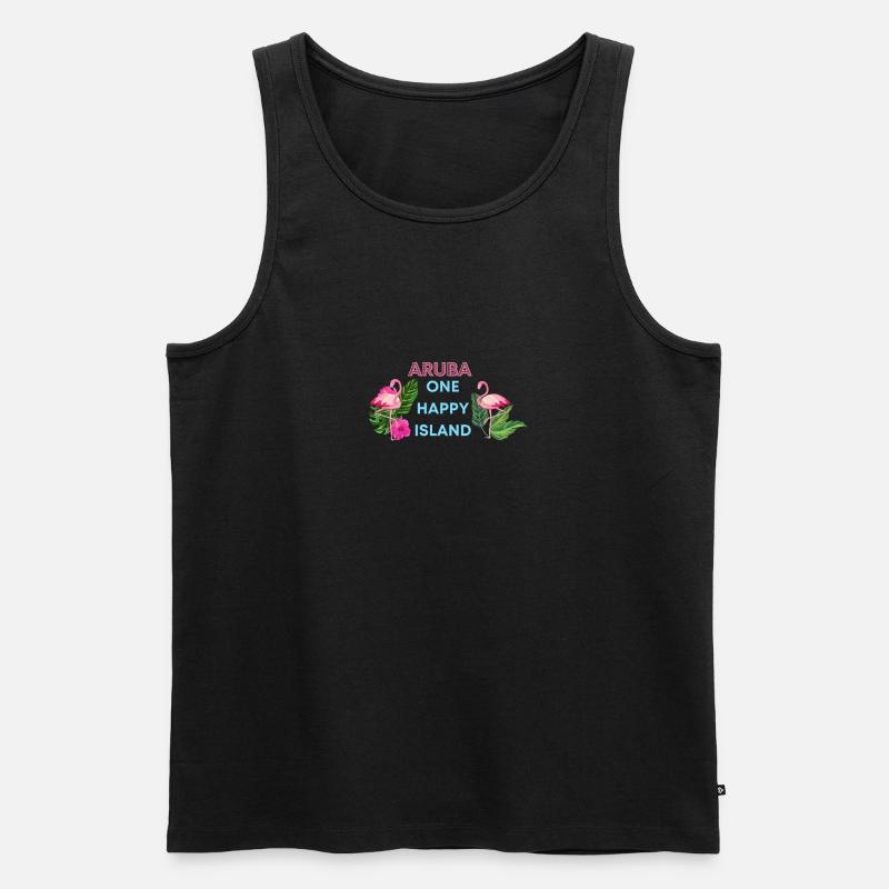 Aruba eine glückliche Insel - Männer Premium Bio Tank Top - Schwarz
