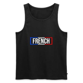 France flag blue white red - Men's Premium Organic Tank Top - black - Front - AI Model Male 178 light (178cm)