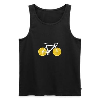 Lemon bike - Men's Premium Organic Tank Top - black - Front - AI Model Male 178 light (178cm)
