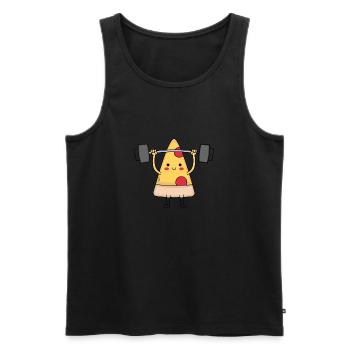 Pizza Gym - Männer Premium Bio Tank Top - Schwarz - Vorne - AI Model Male 178 light (178cm)