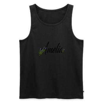 Amelia - Männer Premium Bio Tank Top - Schwarz - Vorne - AI Model Male 178 light (178cm)