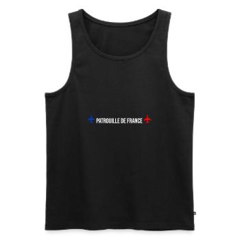 Patrouille de France meeting aérien armée de l'air - Débardeur bio Premium Homme - noir - Devant - AI Model Male 178 light (178cm)