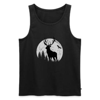 cerf - Débardeur bio Premium Homme - noir - Devant - AI Model Male 178 light (178cm)