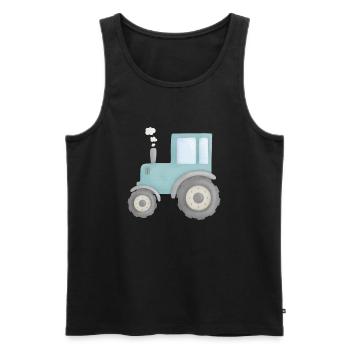 Tracteur / tracteur - Débardeur bio Premium Homme - noir - Devant - AI Model Male 178 light (178cm)