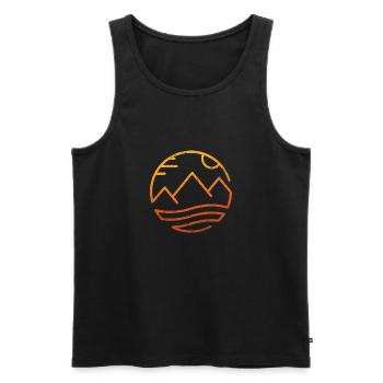 Mountains Sea NAtur Sunset Natural Man - Men's Premium Organic Tank Top - black - Front - Michal (187cm)