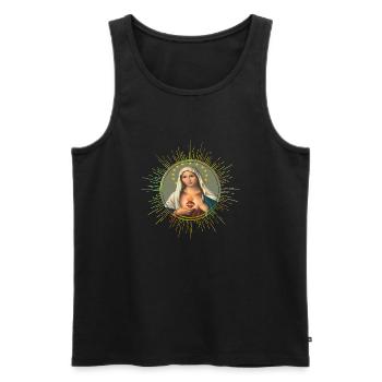 Maria Madonna - Men's Premium Organic Tank Top - black - Front - Michal (187cm)