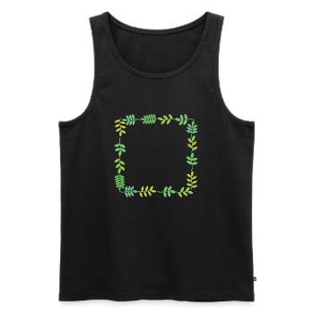 Rahmen mit Blättern - Männer Premium Bio Tank Top - Schwarz - Vorne - AI Model Male 178 light (178cm)