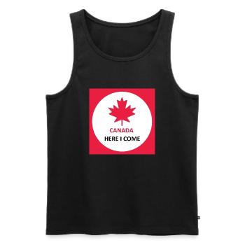 Kanada Here I Come - Männer Premium Bio Tank Top - Schwarz - Vorne - AI Model Male 178 light (178cm)