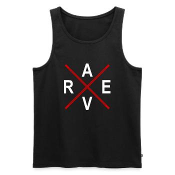Rave Techno - Männer Premium Bio Tank Top - Schwarz - Vorne - AI Model Male 178 light (178cm)