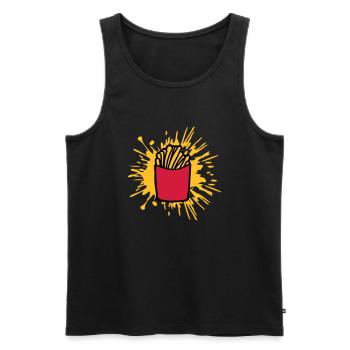 Farbklecks Pommes Frites - Männer Premium Bio Tank Top - Schwarz - Vorne - AI Model Male 178 light (178cm)