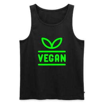Vegan Font Green Veggie Plant Leaves Vegan - Men's Premium Organic Tank Top - black - Front - AI Model Male 178 light (178cm)