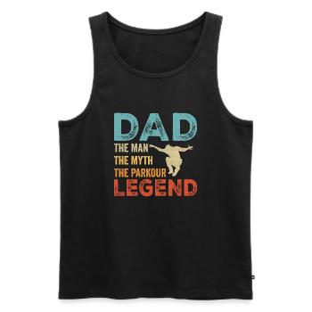 Dad The Man The Myth The Parkour Legend Traceur V - Männer Premium Bio Tank Top - Schwarz - Vorne - Michal (187cm)