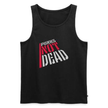 punks not dead Zitat - Männer Premium Bio Tank Top - Schwarz - Vorne - Michal (187cm)