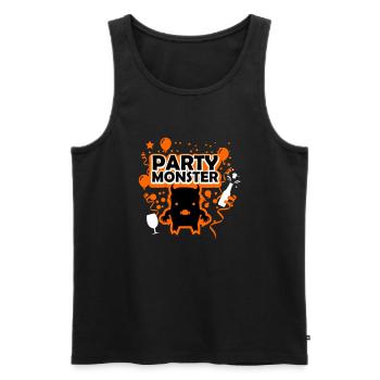 Monstre de fête orange - Débardeur bio Premium Homme - noir - Devant - Michal (187cm)