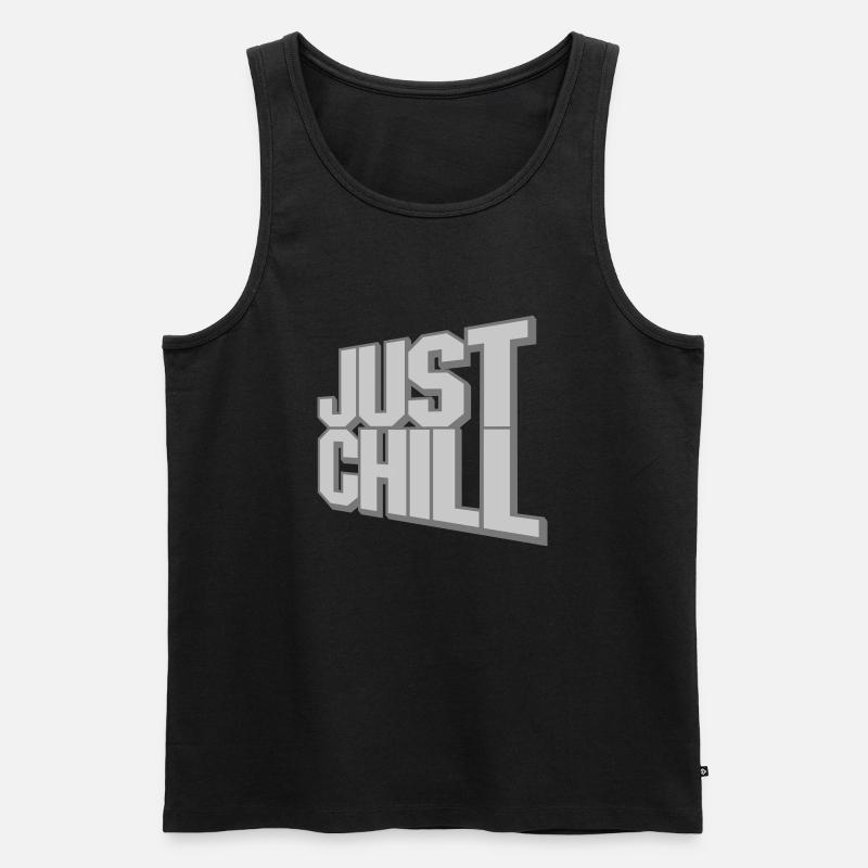 Just Chill Text Logo - Männer Premium Bio Tank Top - Schwarz