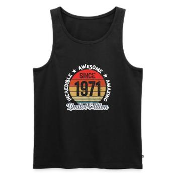 amazing since 1971 - anniversary - Men's Premium Organic Tank Top - black - Front - Michal (187cm)