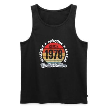 amazing since 1978 - anniversary - Men's Premium Organic Tank Top - black - Front - Michal (187cm)