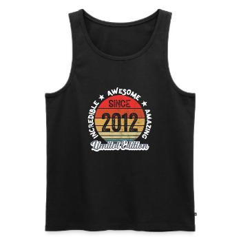Erstaunlich seit 2012 - Jubiläum - Männer Premium Bio Tank Top - Schwarz - Vorne - Michal (187cm)