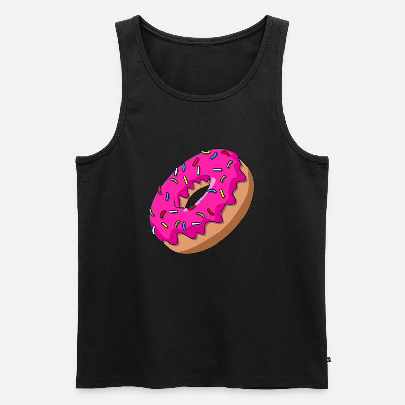 Donuts mit Zuckerglasur - Männer Premium Bio Tank Top - Schwarz