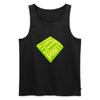 im fat lets party - Männer Premium Bio Tank Top - Schwarz - Vorne - AI Model Male 178 light (178cm)