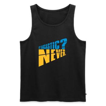 me sarcastic never Zitat - Männer Premium Bio Tank Top - Schwarz - Vorne - Michal (187cm)