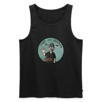 Nase Ork Banana - Männer Premium Bio Tank Top - Schwarz - Vorne - Michal (187cm)