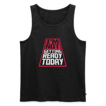 not getting ready today - Männer Premium Bio Tank Top - Schwarz - Vorne - AI Model Male 178 light (178cm)